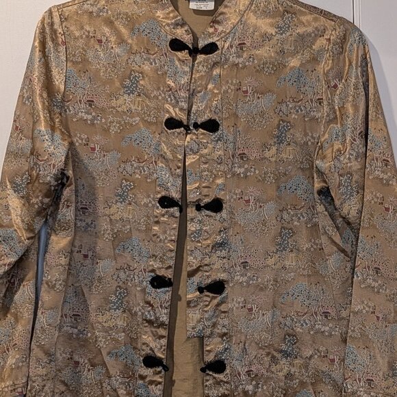 Vintage Asian Blazer Jacket Gold - Women sz M - Picture 3 of 8